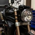 Motodemic Single LED and Round Halogen Headlight Conversion Kit for the 16-17 Triumph Speed Triple